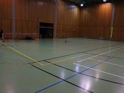 Aufbau Badminton Court