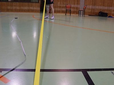 Aufbau Badminton Court