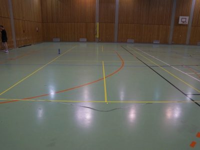 Aufbau Badminton Court